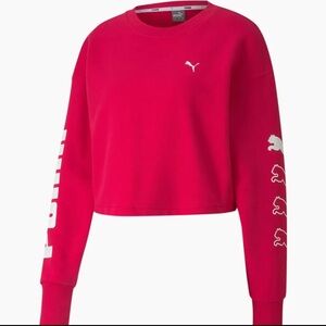 PUMA Women's Pink Cropped Sweatshirt